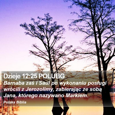 Dzieje 12:25 POLUBG Bible Verse Image