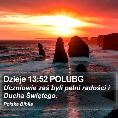 Dzieje 13:52 POLUBG Bible Verse Image
