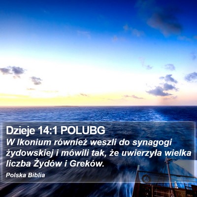 Dzieje 14:1 POLUBG Bible Verse Image