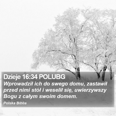 Dzieje 16:34 POLUBG Bible Verse Image