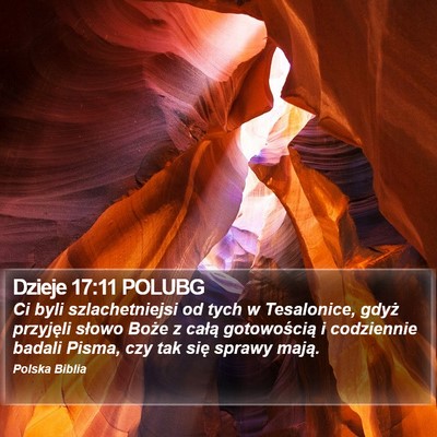 Dzieje 17:11 POLUBG Bible Verse Image