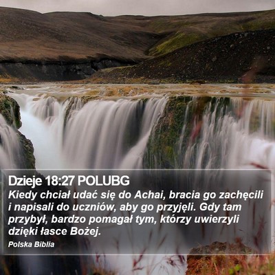 Dzieje 18:27 POLUBG Bible Verse Image