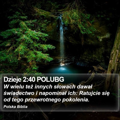 Dzieje 2:40 POLUBG Bible Verse Image