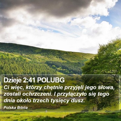 Dzieje 2:41 POLUBG Bible Verse Image
