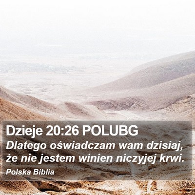 Dzieje 20:26 POLUBG Bible Verse Image