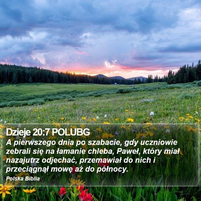 Dzieje 20:7 POLUBG Bible Verse Image