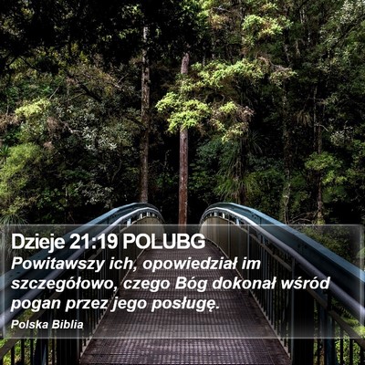 Dzieje 21:19 POLUBG Bible Verse Image