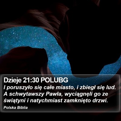 Dzieje 21:30 POLUBG Bible Verse Image