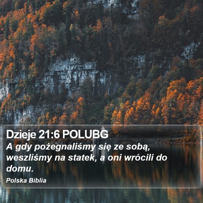 Dzieje 21:6 POLUBG Bible Verse Image