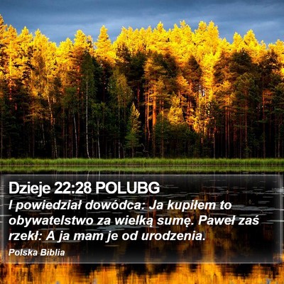 Dzieje 22:28 POLUBG Bible Verse Image