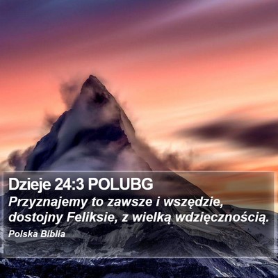 Dzieje 24:3 POLUBG Bible Verse Image