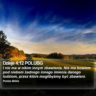 Dzieje 4:12 POLUBG Bible Verse Image
