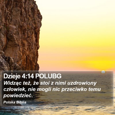 Dzieje 4:14 POLUBG Bible Verse Image