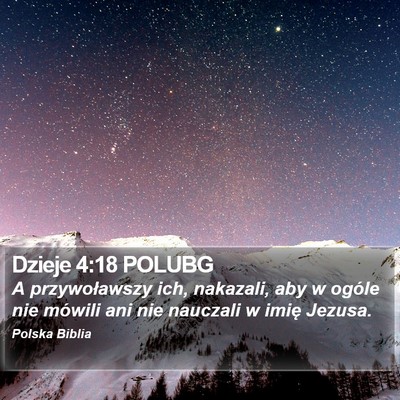 Dzieje 4:18 POLUBG Bible Verse Image