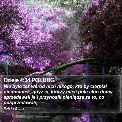 Dzieje 4:34 POLUBG Bible Verse Image