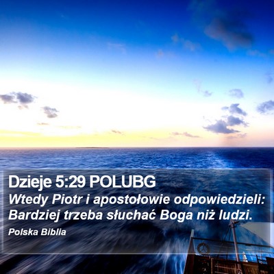 Dzieje 5:29 POLUBG Bible Verse Image