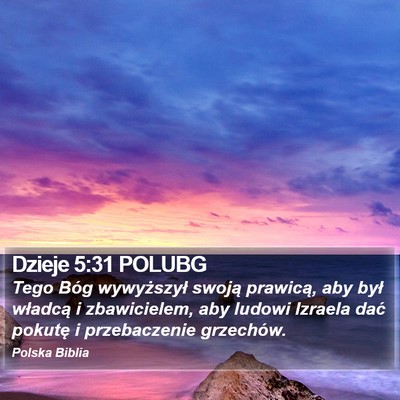 Dzieje 5:31 POLUBG Bible Verse Image