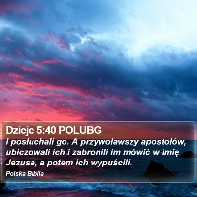 Dzieje 5:40 POLUBG Bible Verse Image