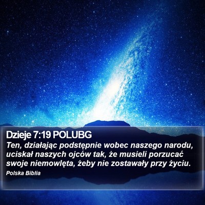 Dzieje 7:19 POLUBG Bible Verse Image