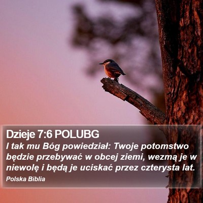 Dzieje 7:6 POLUBG Bible Verse Image