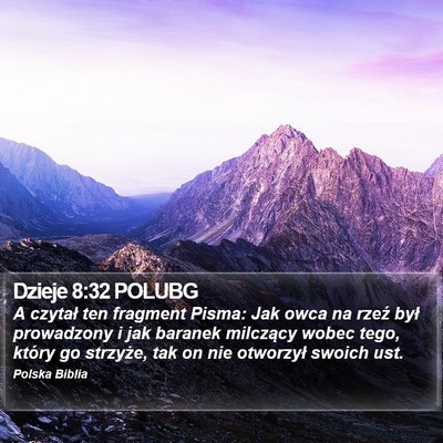 Dzieje 8:32 POLUBG Bible Verse Image