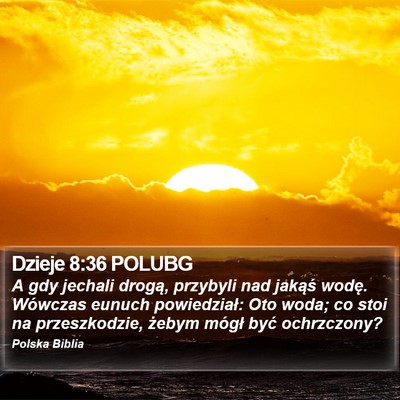 Dzieje 8:36 POLUBG Bible Verse Image