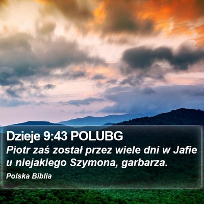 Dzieje 9:43 POLUBG Bible Verse Image