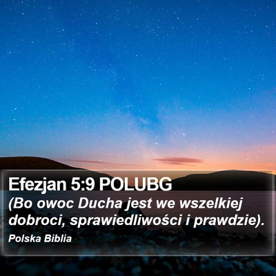 Efezjan 5:9 POLUBG Bible Verse Image