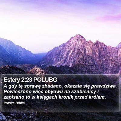 Estery 2:23 POLUBG Bible Verse Image