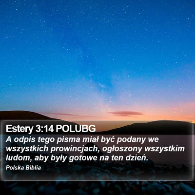 Estery 3:14 POLUBG Bible Verse Image