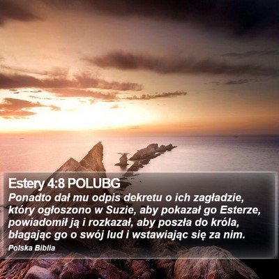 Estery 4:8 POLUBG Bible Verse Image