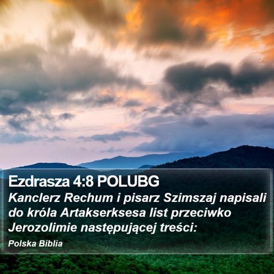 Ezdrasza 4:8 POLUBG Bible Verse Image