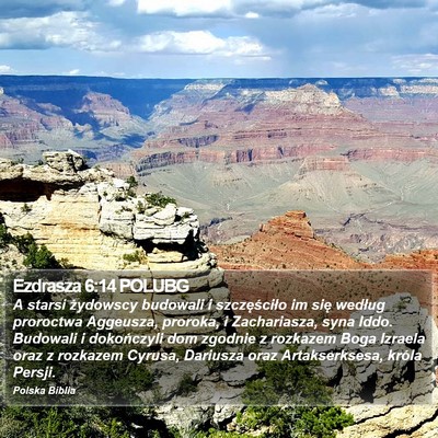 Ezdrasza 6:14 POLUBG Bible Verse Image
