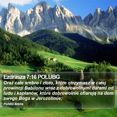 Ezdrasza 7:16 POLUBG Bible Verse Image