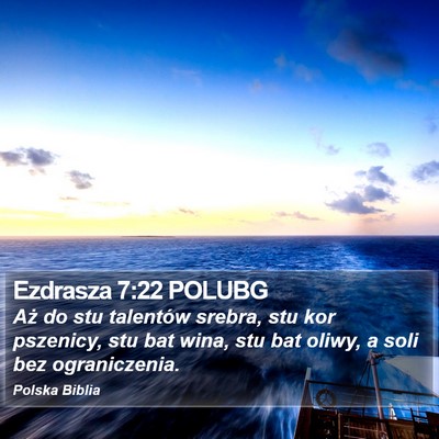 Ezdrasza 7:22 POLUBG Bible Verse Image