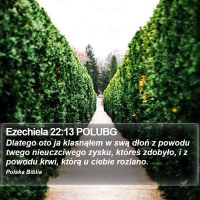 Ezechiela 22:13 POLUBG Bible Verse Image