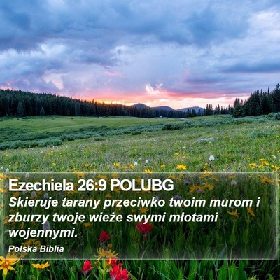 Ezechiela 26:9 POLUBG Bible Verse Image