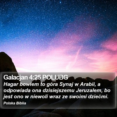Galacjan 4:25 POLUBG Bible Verse Image
