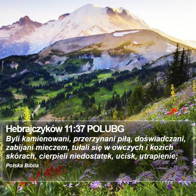 Hebrajczyków 11:37 POLUBG Bible Verse Image