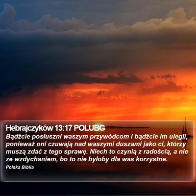 Hebrajczyków 13:17 POLUBG Bible Verse Image