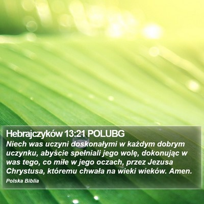 Hebrajczyków 13:21 POLUBG Bible Verse Image