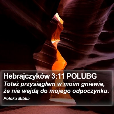 Hebrajczyków 3:11 POLUBG Bible Verse Image