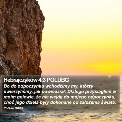 Hebrajczyków 4:3 POLUBG Bible Verse Image