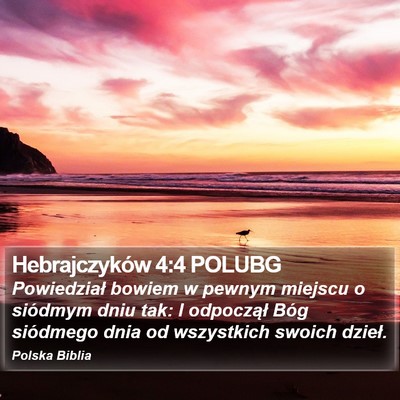 Hebrajczyków 4:4 POLUBG Bible Verse Image