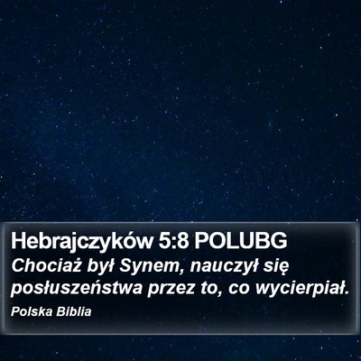 Hebrajczyków 5:8 POLUBG Bible Verse Image