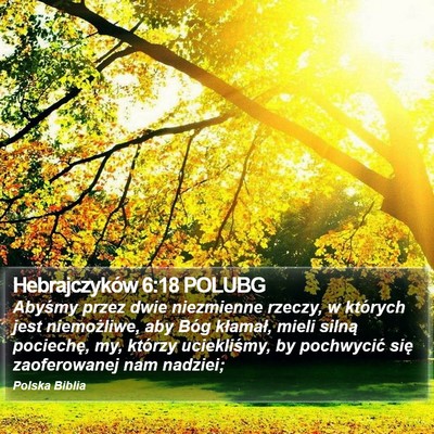 Hebrajczyków 6:18 POLUBG Bible Verse Image