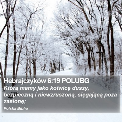 Hebrajczyków 6:19 POLUBG Bible Verse Image