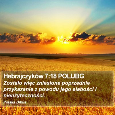 Hebrajczyków 7:18 POLUBG Bible Verse Image