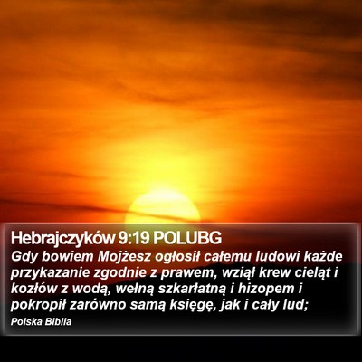 Hebrajczyków 9:19 POLUBG Bible Verse Image