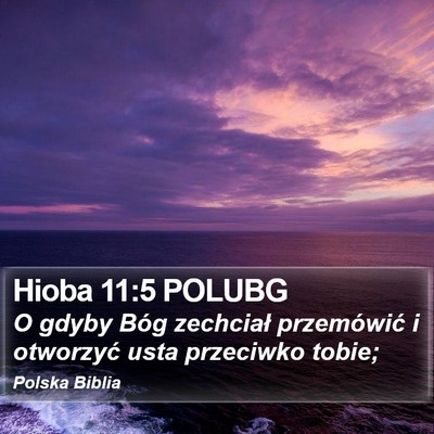 Hioba 11:5 POLUBG Bible Verse Image
